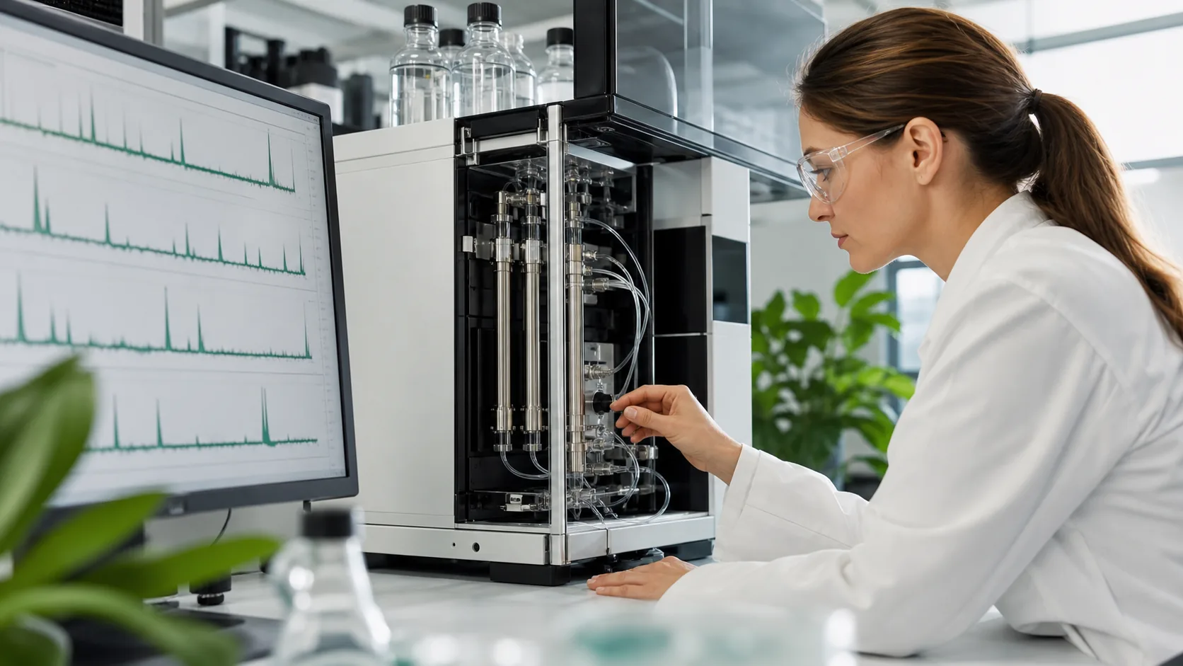 HPLC analytical system with chromatogram display
