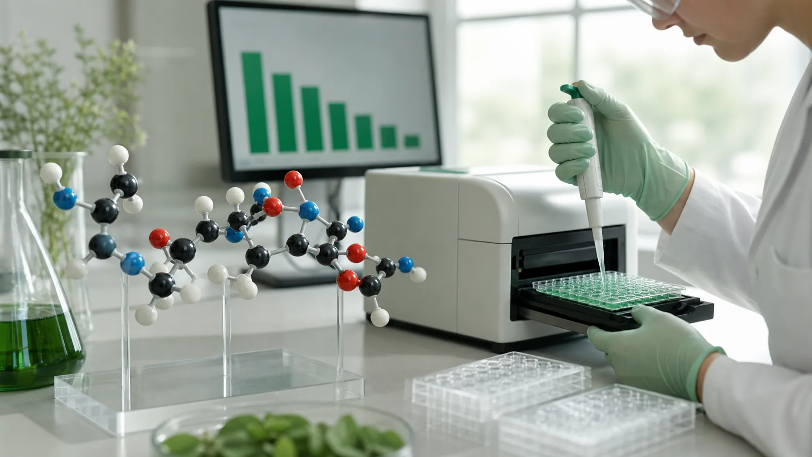 Researcher preparing a laboratory inflammation reporter assay